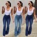 Women's Clothing High Waist Elastic Denim Trousers Flared Horseshoe Pants Solid Color Fashion Spring/Autumn_mkmklike.com
