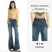 Retro Blue Stretchy Sweet And Spicy High-Waisted Flared Jeans For Women, New Early Autumn Style, Non-Tight-Fitting,_mkmklike.com