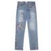 Men's Retro Hole Jeans High Street Style Washed Tie Dye Piled Up Trousers Quality Ink Splashed Trendy Casual Denim_mkmklike.com