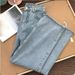 Retro High-Waisted Slimming Wide Leg Jeans For Women Loose Straight Floor Length Split Hem Petite Fit Denim_mkmklike.com