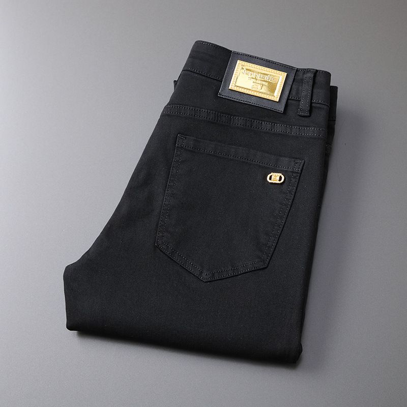 Men's Clothing Spring New Black And White Jeans Men's Skinny Elastic Brand Casual Pants Trendy_mkmklike.com