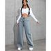 High Waist Straight Leg Jeans For Women - Comfortable Loose Fit Casual Denim Pants With Stretch (Blue, Gray Blue, Pink)_mkmklike.com