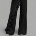 Women's Clothing Spring/Summer Retro Women's Faux Denim Pants Irregular Mid-Waisted High Waist Wide Leg Casual Trousers For Plus Size Ladies_mkmklike.com
