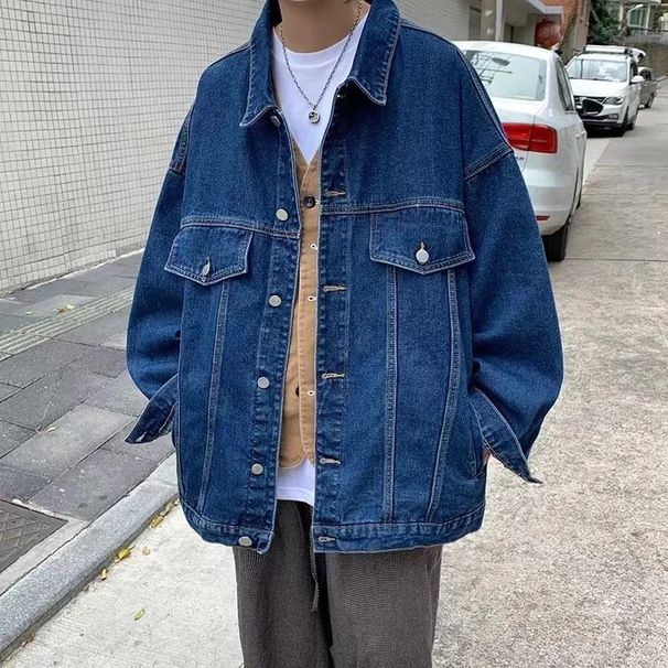 Spring Autumn Full Print Jacket Men's Korean Style Loose Fashionable Collar Trendy Men's Outerwear Slim Fit Summer Thin_mkmklike.com