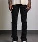 Men's Stretch Denim Straight Leg Jeans - Streetwear Washed Cotton Pants With Patchwork Details, Comfortable & Trendy For Casual Wear_mkmklike.com