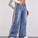 Vintage Washed High-Waisted Wide Leg Jeans – Distressed Cat Whisker Details & Comfort Stretch_mkmklike.com