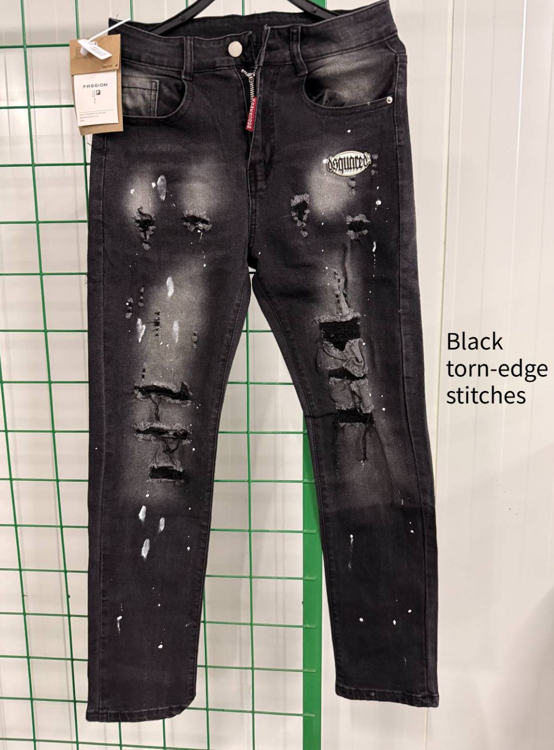 Men's Distressed Black Grey Slim Fit Jeans – Ripped & Washed Denim Pants With Stretch Comfort_mkmklike.com