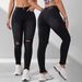 Voya Women's Jeans, Stretchy And Minimalist Black Pants With Frayed Hems, Versatile And Slim Fit, Straight Leg Pants_mkmklike.com
