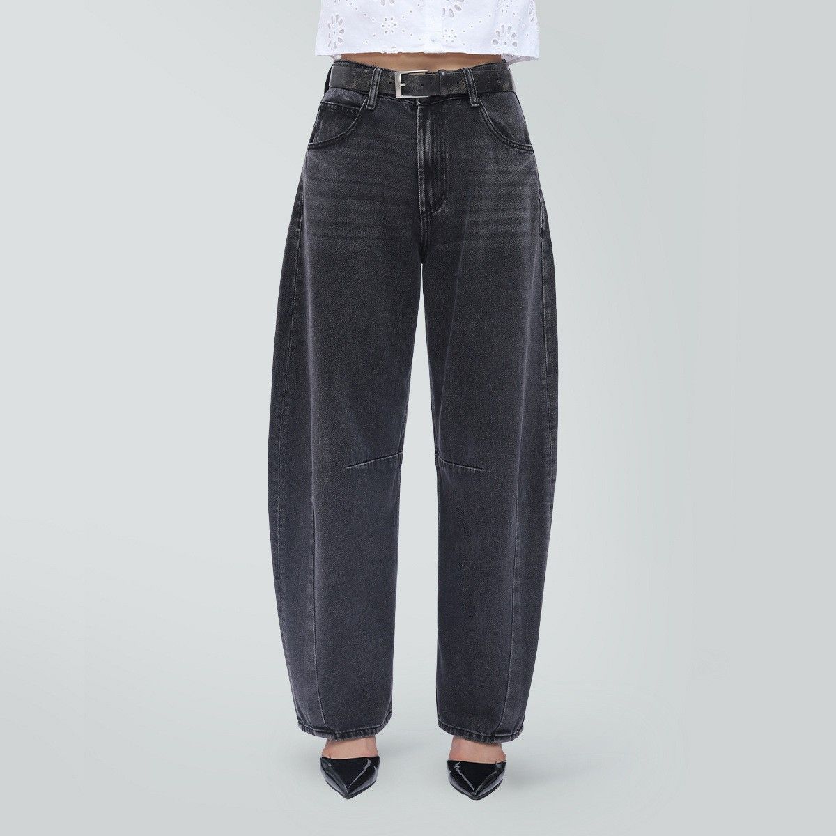 Spring/Summer Women's Retro Casual Curved Blade Jeans European American Street Style Cross Border E-commerce Denim Pants_mkmklike.com