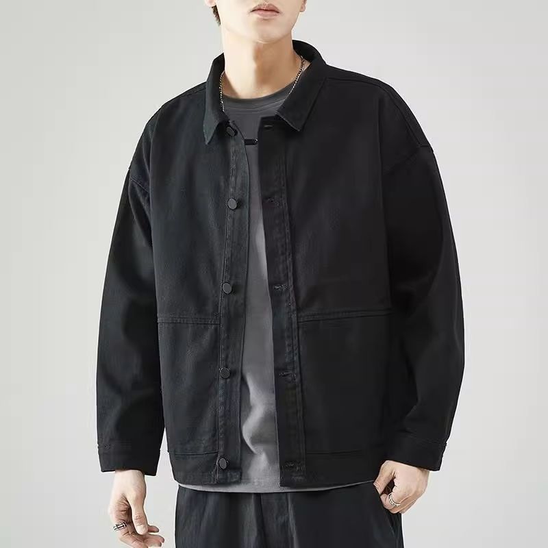 Pulse Pulse Spring And Autumn Melard Retro Casual Denim Jacket For Men, Loose Fit, Japanese Style, Handsome American Workwear Coat_mkmklike.com