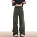 Unisex High Street Cargo Jeans – Multi-Pocket Loose Straight Fit, Retro Cleanfit Style For Men & Women_mkmklike.com