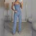 Women's Clothing Sexy Off Shoulder Shiny Vest Diamond Trousers Suit Two Piece Suit_mkmklike.com