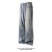 American Retro Washed Gradient Straight-leg Jeans Men, Autumn And Winter, Plus Size, Extended Length For Tall_mkmklike.com