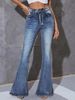 Spring Autumn Women's High Waist Slimming Denim Pants Fashion Elastic Flared All Match European American Style_mkmklike.com