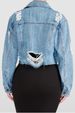 K New Short Casual Ripped Denim Jacket For Women; Slim Fit._mkmklike.com
