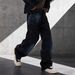 Men's Streetwear Rhinestone Jeans – Oversized Straight-Leg With Galaxy Black Graffiti (S-3XL) | Hip-Hop & Urban Fashion_mkmklike.com