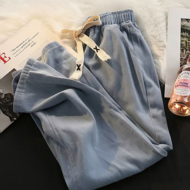 Men's Trendy Stylish Summer Thin Loose Straight Leg Jeans Unique Design Casual Classic Fit Blue Denim_mkmklike.com