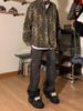 2024 Spring And Early Autumn American High Street Leopard Print Washed Denim Shirt Men's Loose Couple Jacket Trend_mkmklike.com
