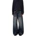 Men's & Women's High Street Vintage Blue Clean Fit Jeans – Straight Leg, Relaxed Fit, Cat Whisker Wash, Urban Streetwear Style_mkmklike.com