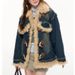 Distressed Denim & Faux Shearling Coat – Oversized Hooded Jacket With Horn Buttons (S-XL)_mkmklike.com