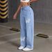 High Street Y2K Women's Straight Leg Slim Fit Jeans Butterfly Print Fashion Elegant Spring Autumn New Trade_mkmklike.com