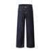 Original Fleece-Lined Jeans For Men Winter Warm Loose Straight Pants Street Fashion Solid Color Versatile Floor-Length_mkmklike.com