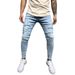 Men's Trendy Ripped Jeans Washed Street Style Cool Trousers European American Foreign Trade Factory Direct Sales Dropshipping_mkmklike.com