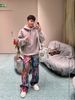 Men's Clothing Printing Ink Painting Palette Wide Leg Jeans Casual Pants Men And Women's Same Style_mkmklike.com