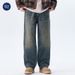 Nordmann Muqiu Clothing | Autumn Winter New American Style Distressed Washed Jeans Men's Cleanfit Loose Straight Long Pants_mkmklike.com