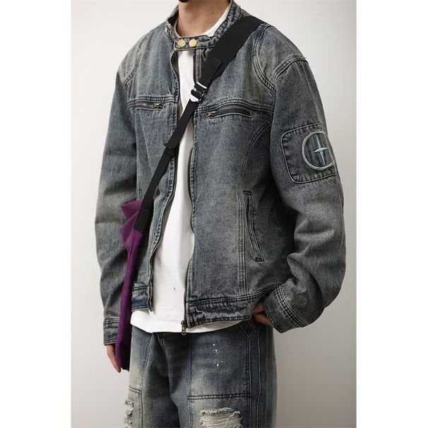 American Style Vintage Washed Denim Jacket For Men, Loose Versatile On The Streets, Stylish And Rugged_mkmklike.com