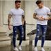 Wish Foreign Trade Whitening Worn Small Feet Slim Jeans Wholesale European And American Men Tight Denim 1018_mkmklike.com