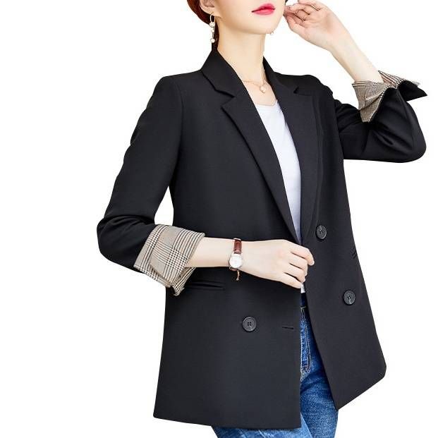 Women's Clothing Casual All-match Slim-fit Slim-fit Plaid Women's Work Suit_mkmklike.com