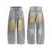 Vintage American Style Distressed Baggy Jeans For Men & Women – Loose Fit Straight Leg Denim Pants With Mud Wash & Retro Stitching_mkmklike.com