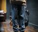 Tie-up Jeans Men's Loose Trend Brand Large Size Pants Spring Trend Splicing Boys' Harlan Pants Trend_mkmklike.com