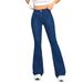 Women's Clothing Stretch Flared Jeans - Slim Fit Bootcut Denim Pants With Medium Waist (Dark Blue, S-XXL)_mkmklike.com