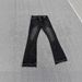 "Distressed Flare Jeans With Paint Splatter & Ripped Details - High Waisted Vintage Denim Pants With Raw Hem For Grunge Street Style"_mkmklike.com