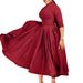 Women's Clothing women's new fashion temperament pleated large size large swing skirt dress_mkmklike.com