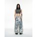 Retro 3D Printed Keychain Jeans Men's Baggy Wide-Leg Denim Pants with Digital Kangaroo Print Distressed Detailing_mkmklike.com