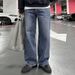 Men's Clothing Retro Washed Distressed Jeans Autumn Loose Wide Leg Straight Pants_mkmklike.com