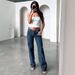 Women's Clothing Low Waist Jeans Fashionable Retro Straight Pants Loose Denim Trousers_mkmklike.com