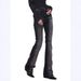 Slim-Fit Black Flared Jeans For Women - Vintage Stretch Denim Pants With High Waist & Retro Wash, Trendy Bootcut Style_mkmklike.com
