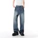 Men's Washed Blue Wide Leg Jeans – Retro American Street Style With Hand-Painted Details (S-XL)_mkmklike.com