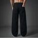 Men's Loose Straight Leg Jeans Black Casual Wide Leg Pants Mid Waist Cotton Midweight Machine Washable_mkmklike.com