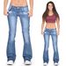 Women's Clothing Jeans Skinny Elastic Fringe Flared Trousers_mkmklike.com
