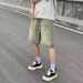 Men's Yellowish Brown Denim Shorts High Waist Straight Leg Casual Loose Five Point Summer Retro Trendy Brand_mkmklike.com