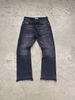 Distressed Embroidered Slim Fit Men's Jeans - Vintage Washed Denim Pants With Handmade Rips Tching, Straight Leg Comfort Stretch For Casual Wear_mkmklike.com