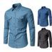 Pulse Cross-Border Clothing European And American Autumn New Men's Long Sleeve Casual Multi-Pocket Denim Cardigan Shirt_mkmklike.com
