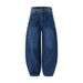 Large Pocket Scimitar Jeans Men's American Street Fashion Design Loose Wide-Leg Embroidered Floor-Length Long Pants_mkmklike.com