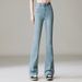 Four-way Stretch Flared Jeans For Women, High-waisted, 2026 Spring New Style, High Elasticity, Versatile, Slimming,_mkmklike.com