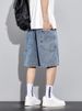2025 2025 Men's Summer Denim Cargo Shorts Large Size 8XL 7XL 6XL Elastic Waist Straight Baggy Jeans Shorts_mkmklike.com